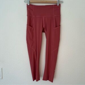 Lululemon Fast and Free Crop II *Non-Reflective Cool pink 4